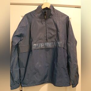 Supreme Reflective Half Zip Pullover Blue Size Medium SS17 Jacket